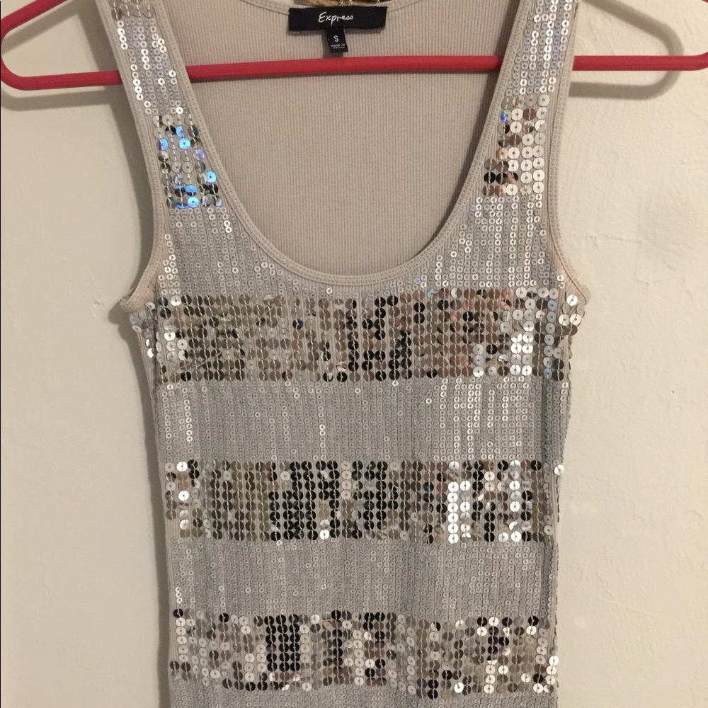 Silver sparkles tank top